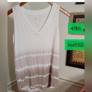 Women's Sleeveless Ombre Top - White and Brown